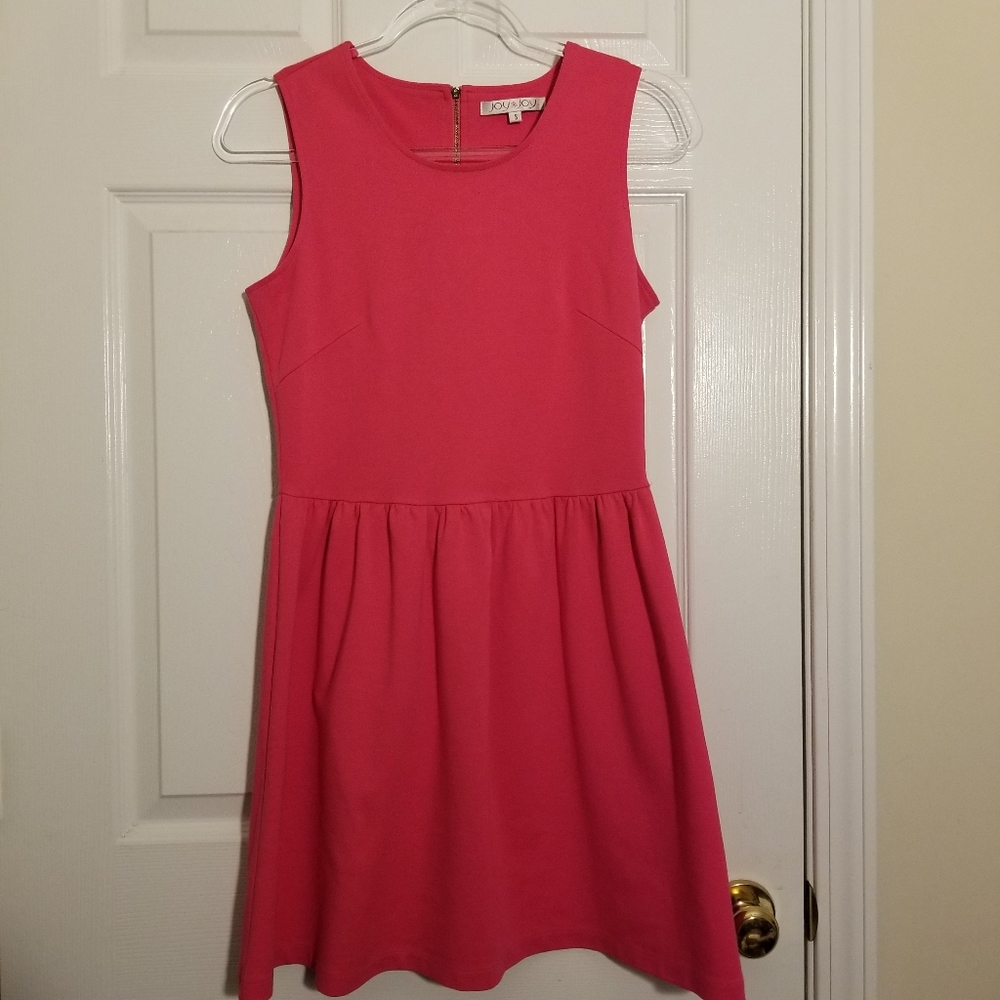 Pink Sleeveless Skater Dress by Joy Joy Size Small